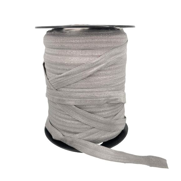 Fold Over Elastic 5/8" Elastic Ribbon DIY Headband Sewing FOE Gray 100 Yards - Picture 1 of 5